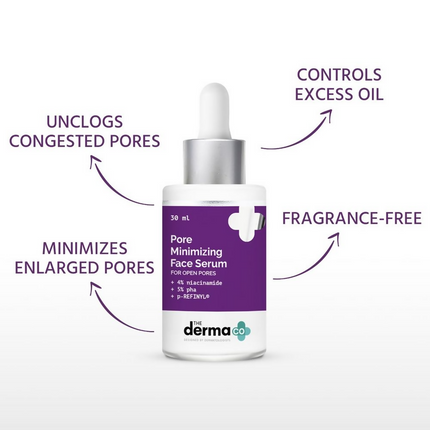 The Derma Co Pore Minimizing Face Serum with 4% Niacinamide, 5% PHA