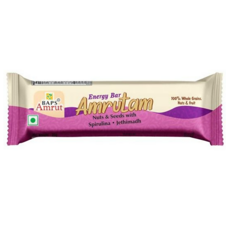 Baps Amrut Energy Bar Amrutam (Nuts & Seeds With Spirulina , Jethimadh)