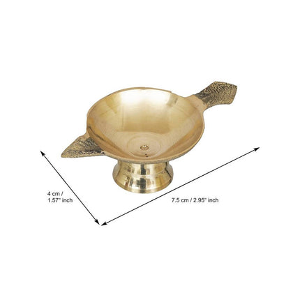 eCraftIndia Brass Diya With Stand & Holder