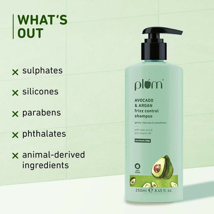Plum Avocado & Argan Oil Sulphate-Free Shampoo For Frizzy Hair