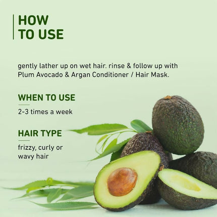 Plum Avocado & Argan Oil Sulphate-Free Shampoo For Frizzy Hair