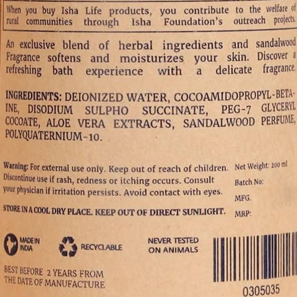 Isha Life Sandalwood Body Cleanser