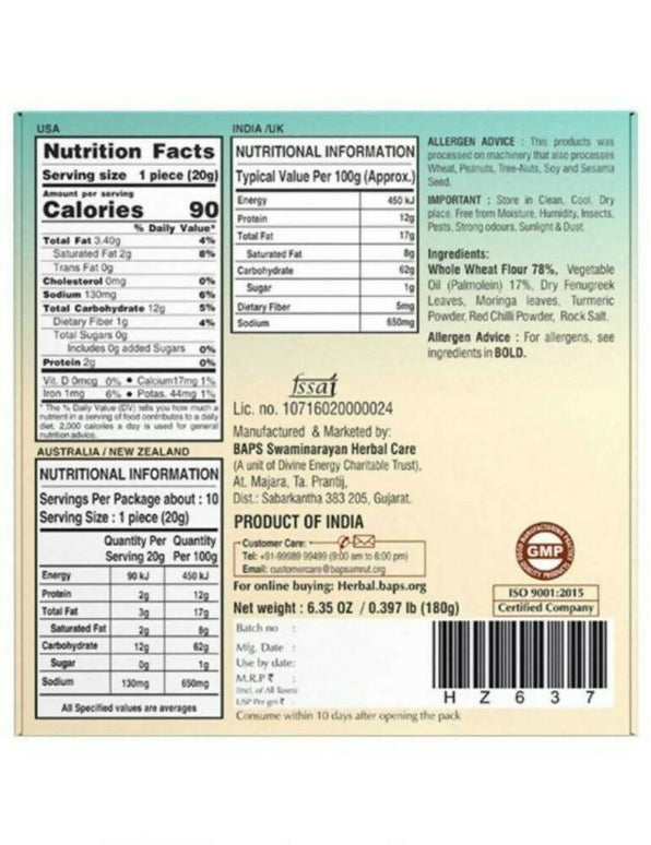 Baps Amrut Bhakhri Moringa - Methi