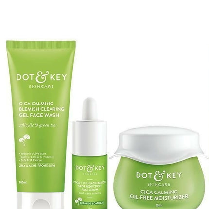 Dot & Key Cica + Niacinamide C + E CSM (Cleanser, Serum, Moisturizer) Routine for Oily & Acne Prone Skin