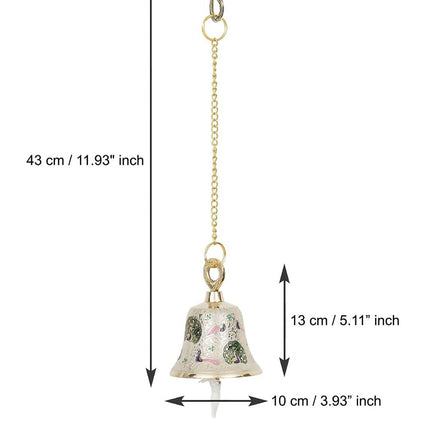 eCraftIndia Multicoloured Brass Hanging Pooja Bell Showpieces