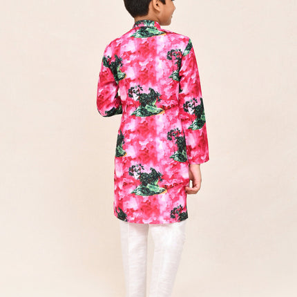 Joban Fashion Cotton Pink Kurta With Straight Fit Pant