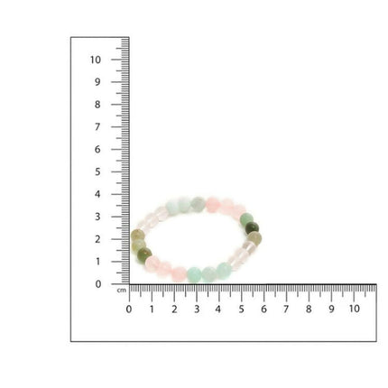 Green Avanturine, Clear Quarts, Amethyst Multicoloued Pastel Shade Crystal Bracelet - Ruby Raang