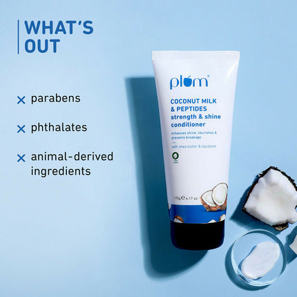 Plum Coconut Milk & Peptides Conditioner For Soft, Shiny Hair