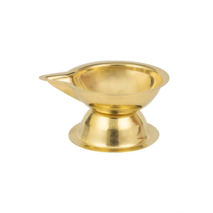 Spillbox Gold-Toned Brass Diya Stand Pooja Essential
