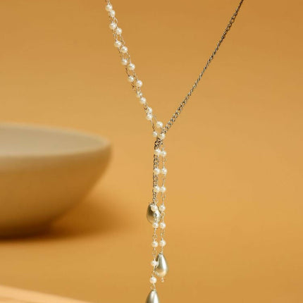 Beaded one sided motif necklace - Ruby Raang