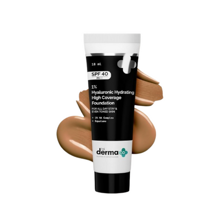 The Derma Co 1% Hyaluronic Hydrating High Coverage Foundation With SPF 40 PA+++ - 01 Ivory - Limited Time Offer