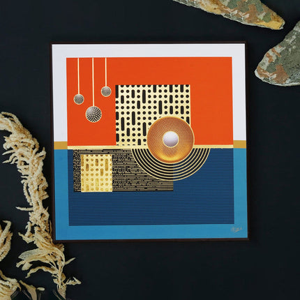 Tehzeeb Creations Golden Embossed Wall Painting