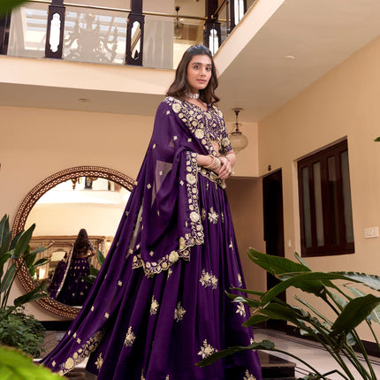 Lorenvalley Parot Star Georgette Embellishment With Pearl Coding And Sequins Embroidery Work Lehenga Choli with Dupatta