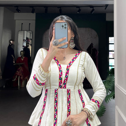 Lorenvalley Fashion White Pure Rayon Embossed Design Lace Touch up Lehenga Choli