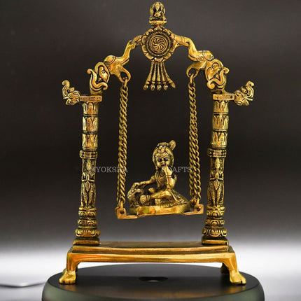 Little Krishna in Jhula idol - Enchanting Blessings for Homes