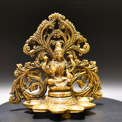 Brass Wall Lakshmi Deepa - Goddess of Wealth and Light