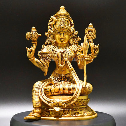 Brass Raja Rajeshwari Idol - Divine Empress of Cosmic Power and Grace