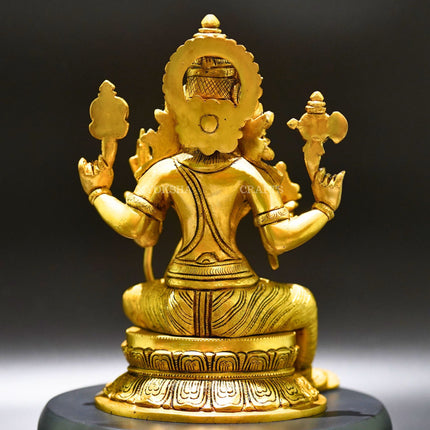 Brass Raja Rajeshwari Idol - Divine Empress of Cosmic Power and Grace