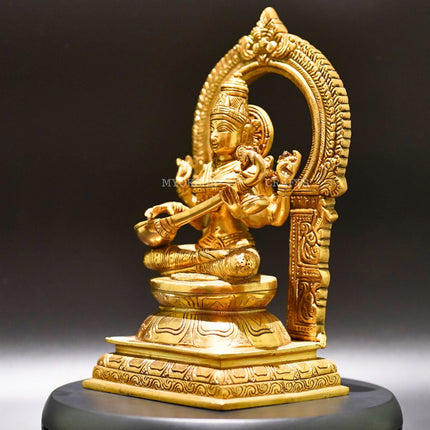 Brass Saraswati Devi Idol - Divine Source of Knowledge and Creativity