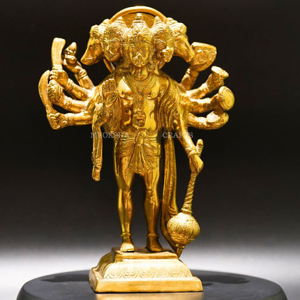 Brass Panchmukhi Hanuman - Powerful Symbol of Strength and Devotion