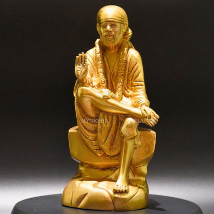 Brass Sai Baba Idol - Divine Presence of Love and Compassion