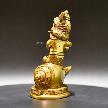Brass Shank Krishna - Divine Flute Player for Spiritual Seekers