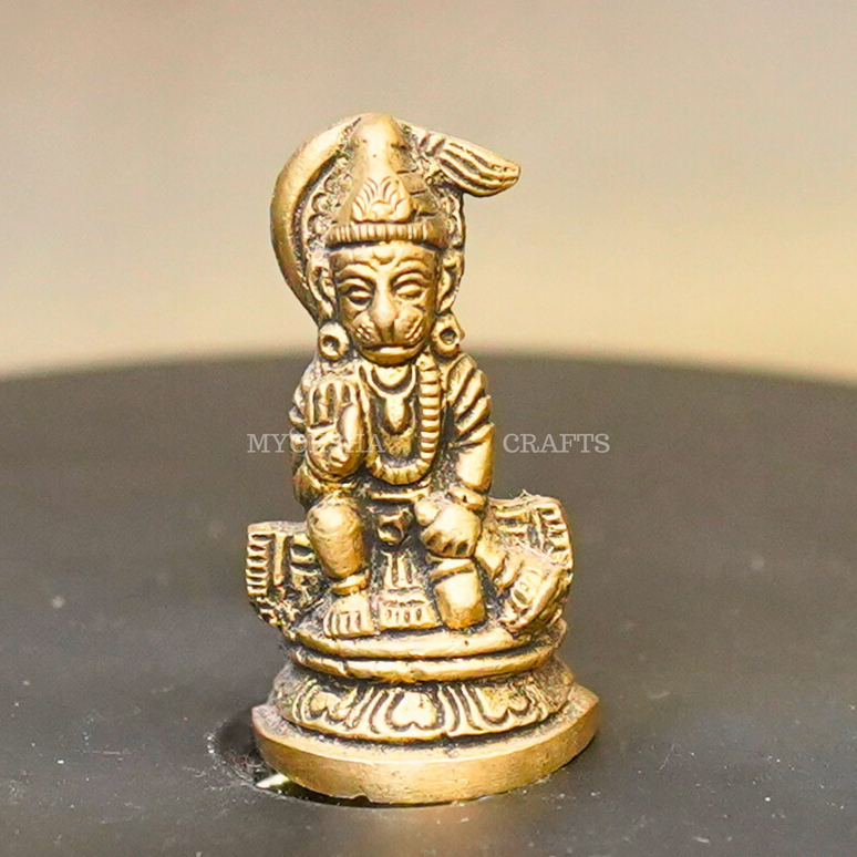 Brass Hanuman Sitting Idol