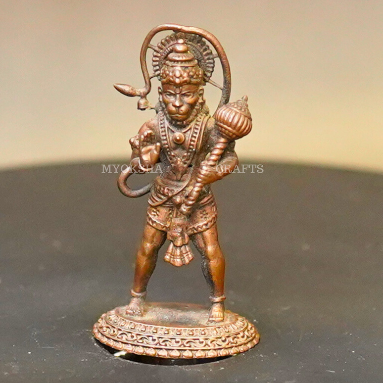 Copper Hanuman Standing Idol