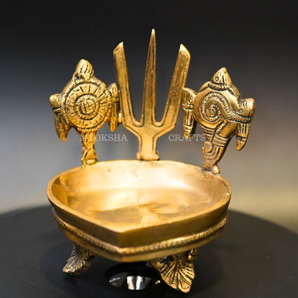 Brass Balaji Nama with Shankh Chakra Diya