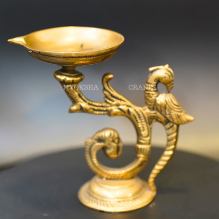 Brass Peacock Diya