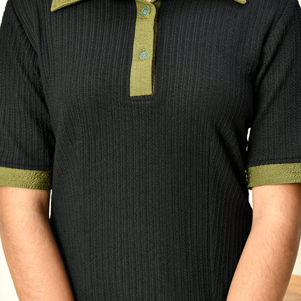 Myshka Kids Girls Self Design Black Dress