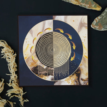 Tehzeeb Creations Golden Embossed Wall Painting