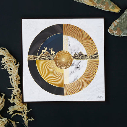 Tehzeeb Creations Golden Embossed Wall Painting