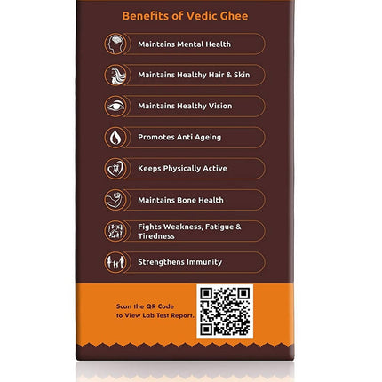 Vedic Ghee Premium A2 Gir Cow Cultured Ghee from Kesariya Farm Indian Gir Cow Ghee, Pure A2 Ghee, Natural & Healthy