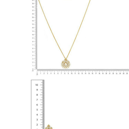 Kundan Antique Finish Earrings and Necklace set - Ruby Raang