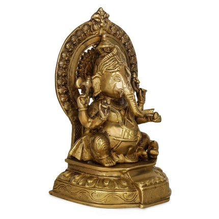 Devlok Maharaja Ganesha Pure Brass Idol