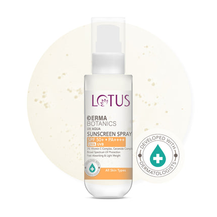 Lotus DermaBotanics 3% Vitamin C Complex + Ceramide Complex UV Aqua Sunscreen Spray SPF 50 + PA++++