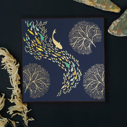 Tehzeeb Creations Golden Embossed Wall Painting