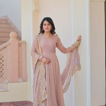 Aastha Fashion Chiku Fendy Chiffon 12 Kali Stitched Party Wear Designer Gown