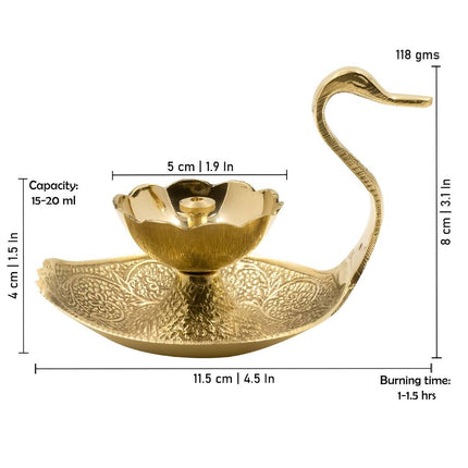 Spillbox Gold-Toned Brass Duck Nanda Deep Pooja Essential