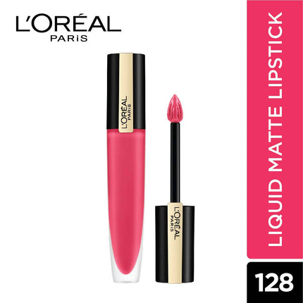 L'Oreal Paris Rouge Signature Matte Liquid Lipstick - 128 I Decide