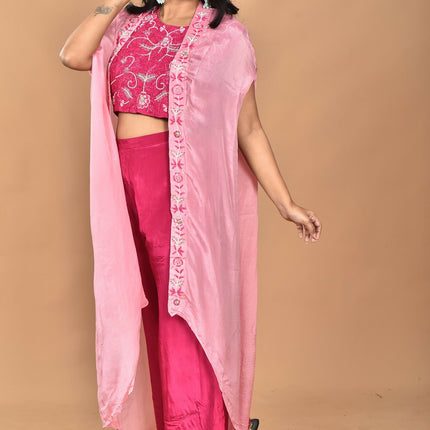 Morchari Women Hand Embroidery Crop Top-Rani