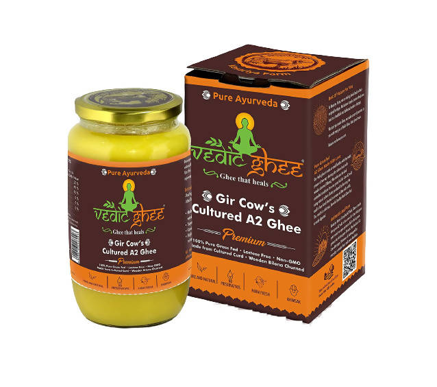 Vedic Ghee Premium A2 Gir Cow Cultured Ghee from Kesariya Farm Indian Gir Cow Ghee, Pure A2 Ghee, Natural & Healthy