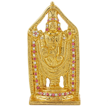 Estele Gold-Polished Lord Tirupati Balaji Idol Showpiece for Pooja Mandir/ Home Decorative