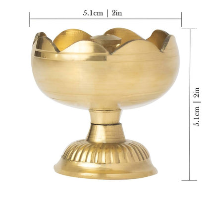 Spillbox Gold-Toned Brass Diya Pooja Essential