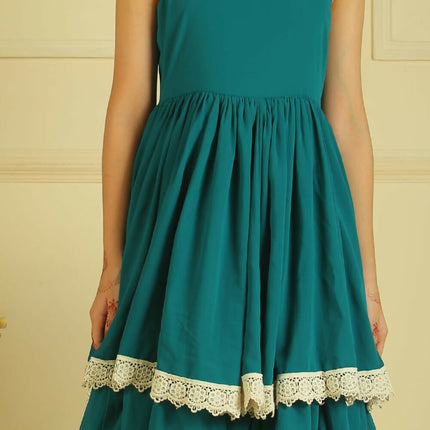 LH Luxury Fashion Fairytale Girls Layered Dress – Elegant Off-Shoulder Dress for Girls