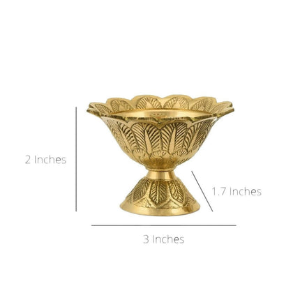 CraftVatika Gold-Toned Brass Engraved Diya