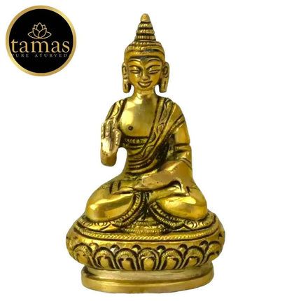 Tamas Brass Buddha Idol Decorative Showpiece (Golden)