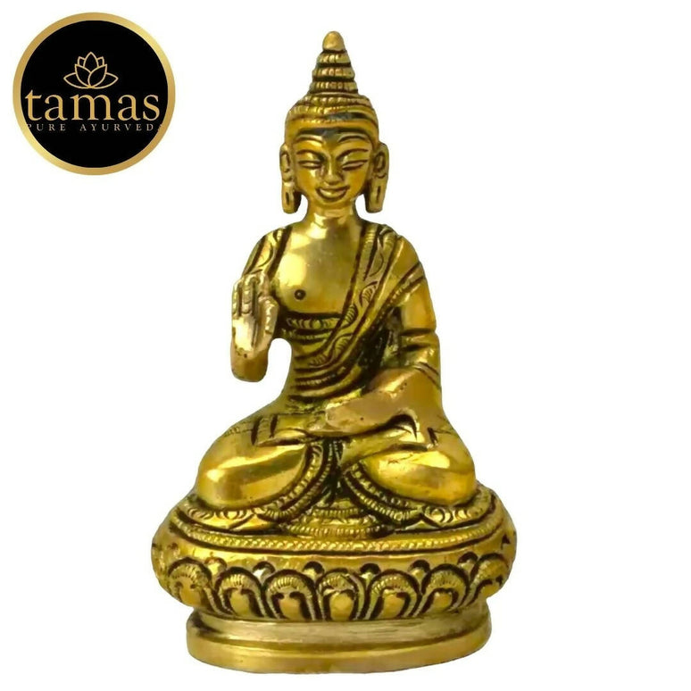 Tamas Brass Buddha Idol Decorative Showpiece (Golden)
