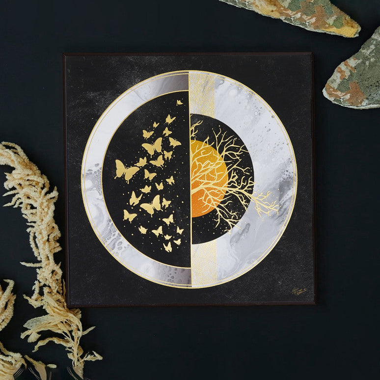 Tehzeeb Creations Golden Embossed Wall Painting